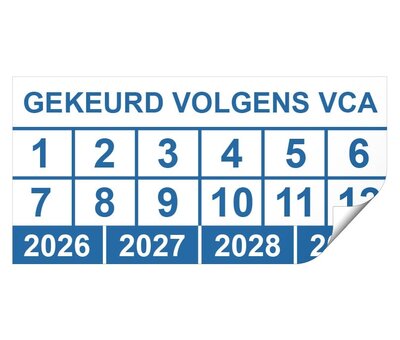 Keuringssticker gekeurd volgens VCA rechthoek