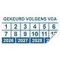 Keuringssticker gekeurd volgens VCA rechthoek