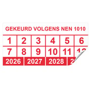Keuringssticker gekeurd volgens NEN 1010 rechthoek