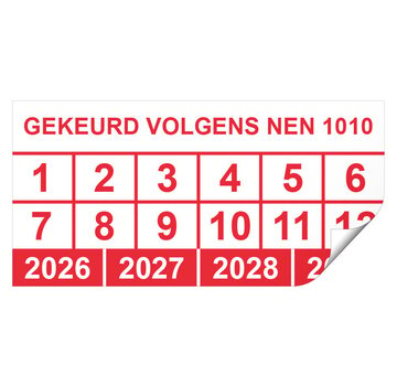 Keuringssticker gekeurd volgens NEN 1010 rechthoek