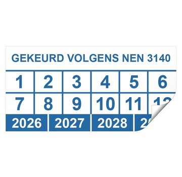 Arbowinkel Keuringssticker gekeurd volgens NEN 3140 rechthoek
