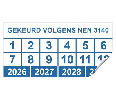 Arbowinkel Keuringssticker gekeurd volgens NEN 3140 rechthoek