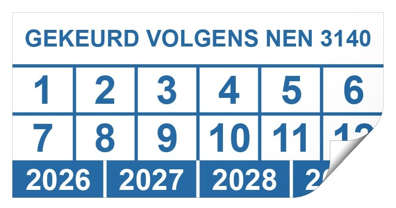 Keuringssticker gekeurd volgens NEN 3140 rechthoek 50 x 25 mm - 500 stuks (op rol)