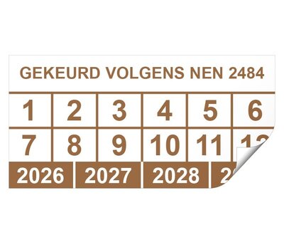 Arbowinkel Keuringssticker gekeurd volgens NEN 2484 rechthoek zelfklevende folie