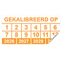 Keuringssticker gekalibreerd op rechthoek