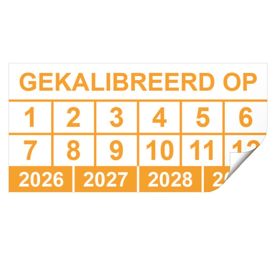 Keuringssticker gekalibreerd op rechthoek
