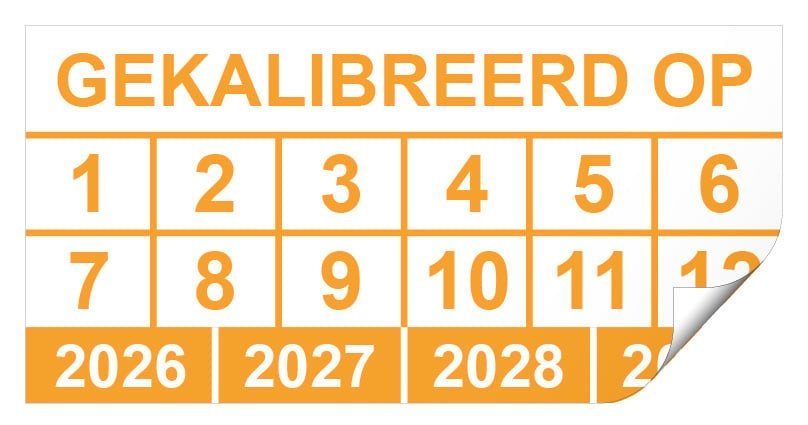 Keuringssticker gekalibreerd op rechthoek 50 x 25 mm - 1000 stuks (op rol)