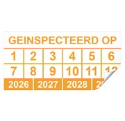 Keuringssticker geïnspecteerd op rechthoek