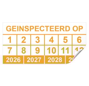 Keuringssticker geïnspecteerd op rechthoek