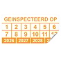 Keuringssticker geïnspecteerd op rechthoek