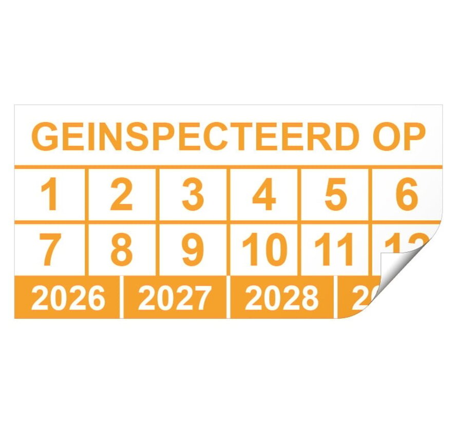 Keuringssticker geïnspecteerd op rechthoek