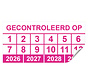 Keuringssticker gecontroleerd op rechthoek 100 stuks  of meer