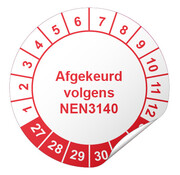 Arbowinkel Keuringssticker afgekeurd volgens NEN 3140