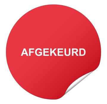 Keuringssticker afgekeurd