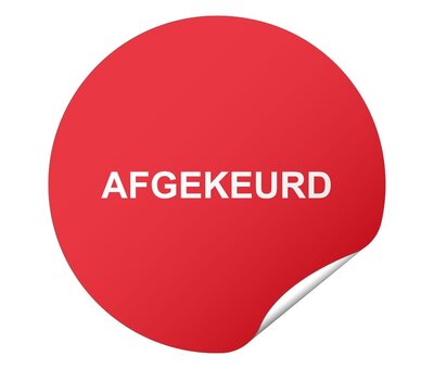 Arbowinkel Keuringssticker afgekeurd