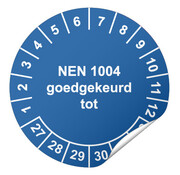 Keuringssticker NEN 1004 goedgekeurd tot