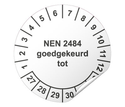 Arbowinkel Keuringssticker NEN 2484 goedgekeurd tot