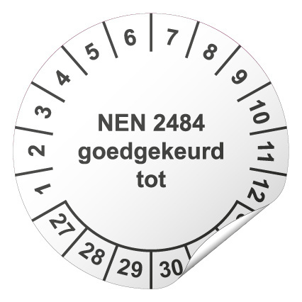 Keuringssticker NEN 2484 goedgekeurd tot Ø 40 mm - 300 stuks (op rol)