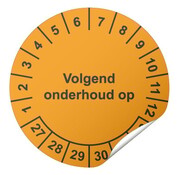 Keuringssticker Volgend onderhoud op