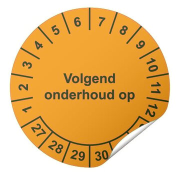 Arbowinkel Keuringssticker Volgend onderhoud op