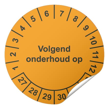 Keuringssticker Volgend onderhoud op Ø 20 mm - 1100 stickers (op rol)
