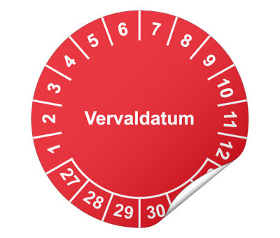 Keuringssticker met vervaldatum