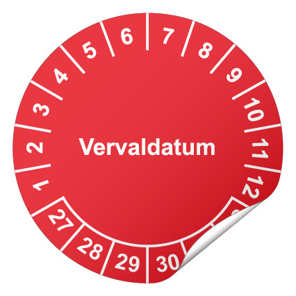 Keuringssticker met vervaldatum Ø 40 mm - 300 stuks (op rol)