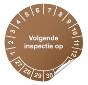 Arbowinkel Keuringssticker Volgende inspectie op