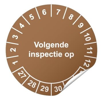 Arbowinkel Keuringssticker Volgende inspectie op