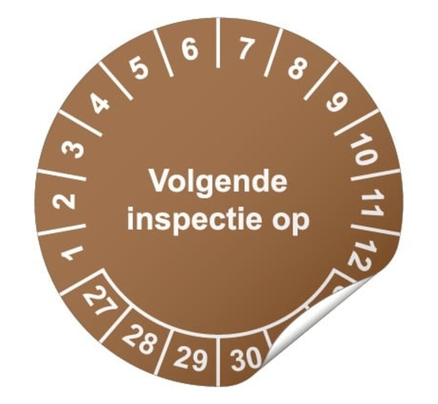 Keuringssticker Volgende inspectie op