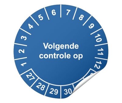 Arbowinkel Keuringssticker Volgende controle op