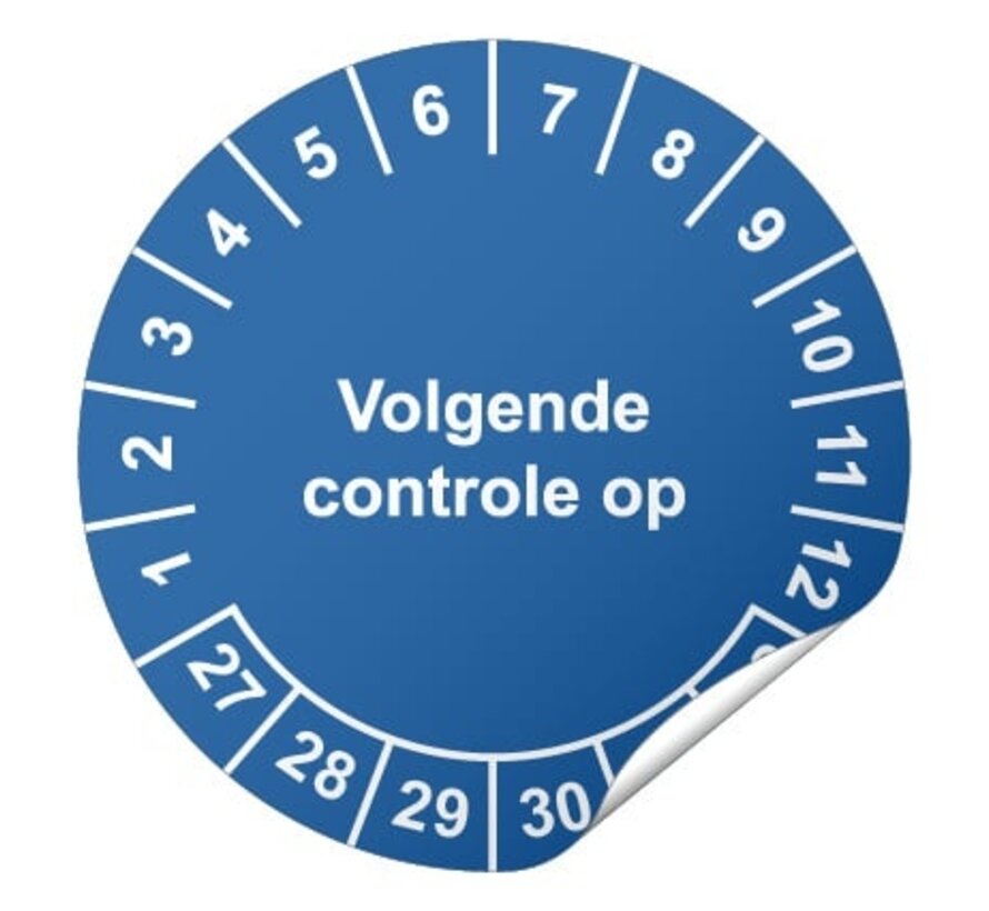 Keuringssticker Volgende controle op