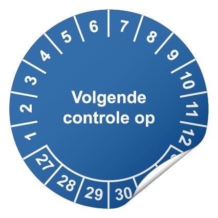Keuringssticker Volgende controle op Ø 20 mm - 1100 stickers (op rol)