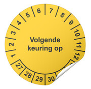 Keuringssticker Volgende keuring op