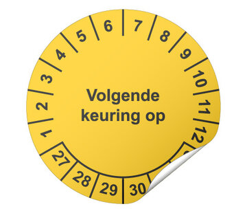 Keuringssticker Volgende keuring op