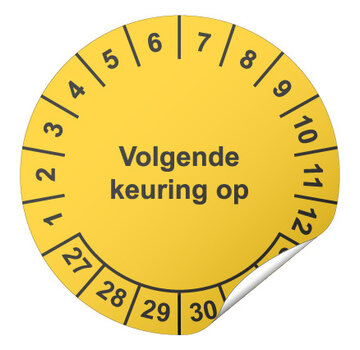 Keuringssticker Volgende keuring op