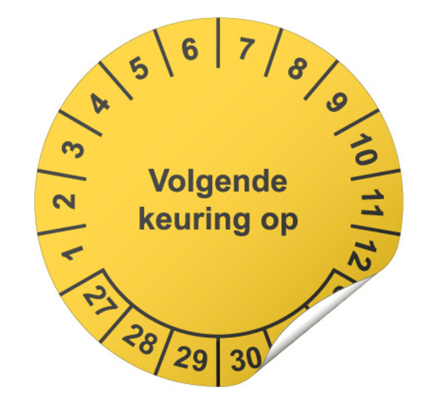 Keuringssticker Volgende keuring op