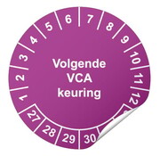 Keuringssticker Volgende VCA keuring