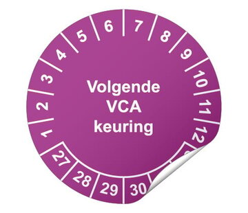 Arbowinkel Keuringssticker Volgende VCA keuring