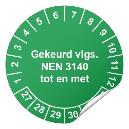 Keuringssticker NEN 3140 Ø 30 mm - 100 stickers