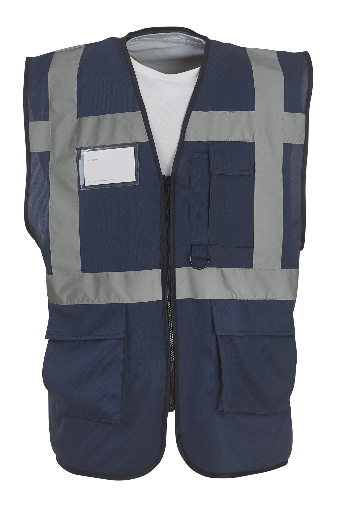 Veiligheidshesje met rits navy - XL