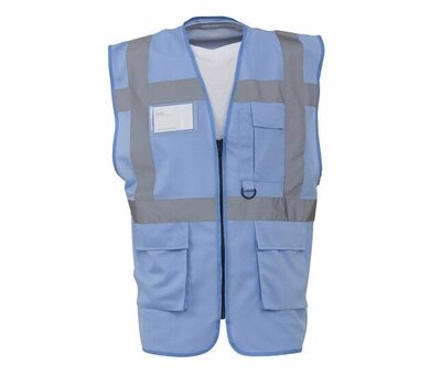 Veiligheidshesje met rits lichtblauw