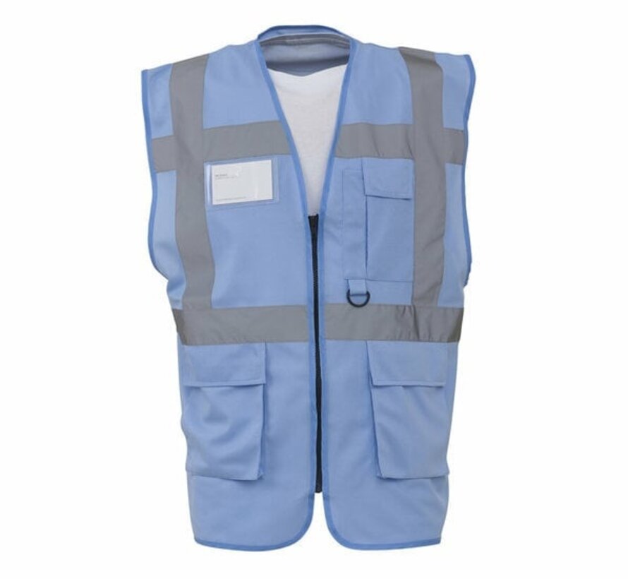 Veiligheidshesje met rits lichtblauw