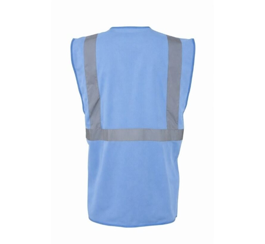 Veiligheidshesje met rits lichtblauw