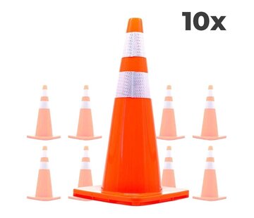 Safenorm 10-pack Verkeerskegel 70cm oranje - soepel