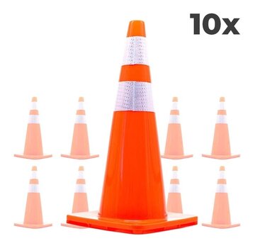 Safenorm 10-pack Verkeerskegel 70cm oranje - soepel