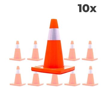 Safenorm 10-pack Verkeerskegel 45cm oranje - soepel