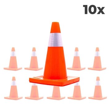 Safenorm 10-pack Verkeerskegel 45cm oranje - soepel