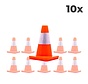 10-pack Verkeerskegel 30cm oranje - soepel model