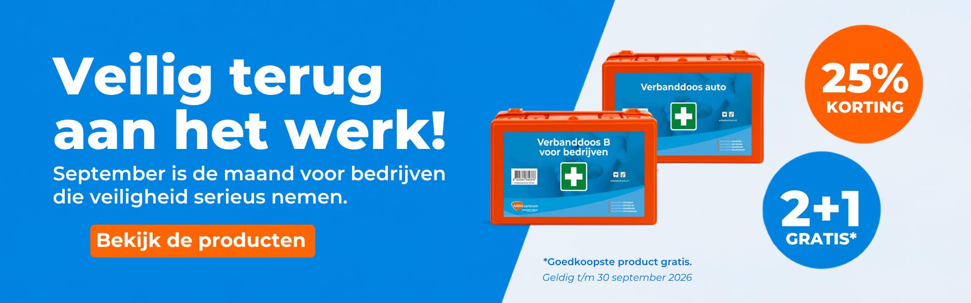 September is BHV-Maand | 25% korting & 2+1 gratis